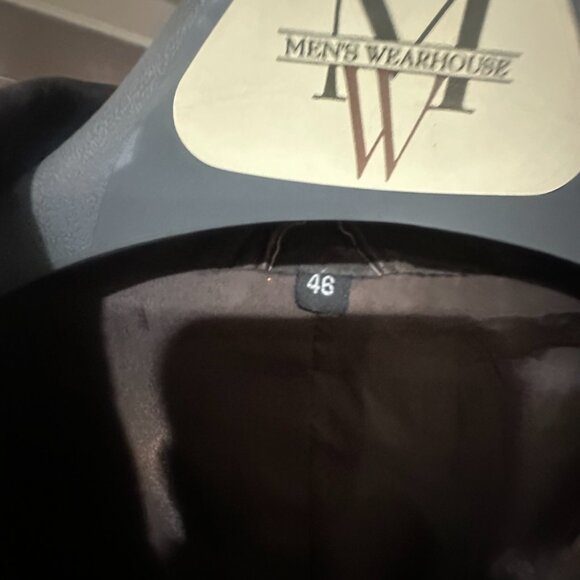 Men’s Wearhouse Genuine Leather Blazer Jacket Brown Size 46 – Classic 3-Button S - Picture 9 of 10